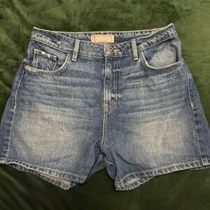 Guess Blue Jean Shorts High-Waisted Distressed